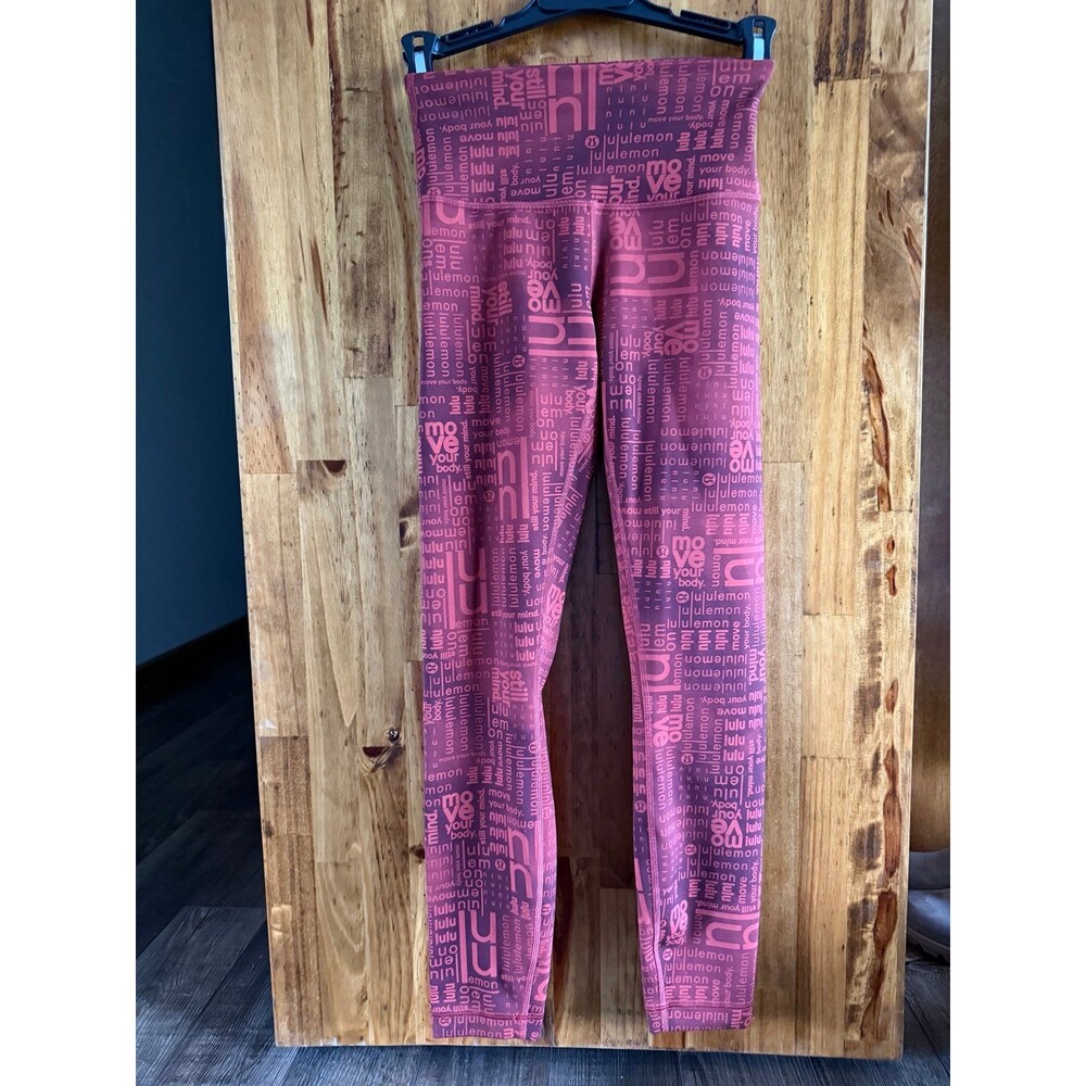 Lululemon Wunder Train Contour Fit High Rise Tights Sz. 4 Ombré Red Multi